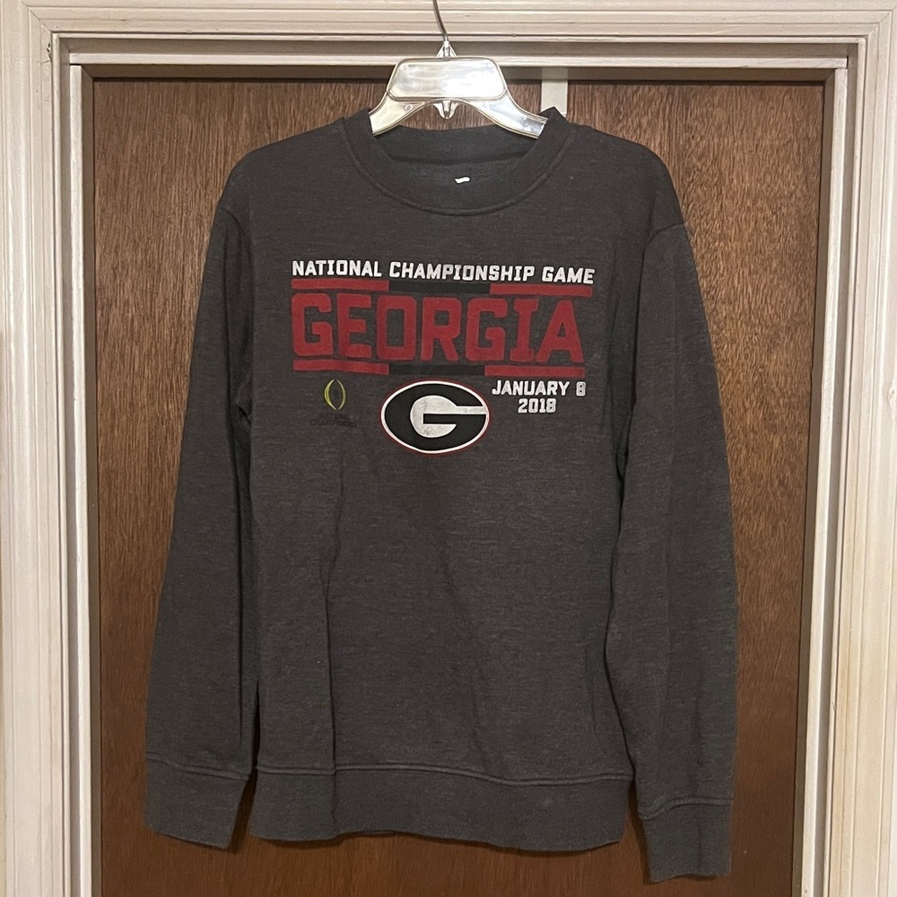 Fanatics Georgia National Championship Gray Crewneck Sweater​